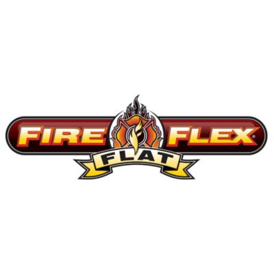 Fire Flex Flat Hose Wrap logo featuring flames and bold red lettering.
