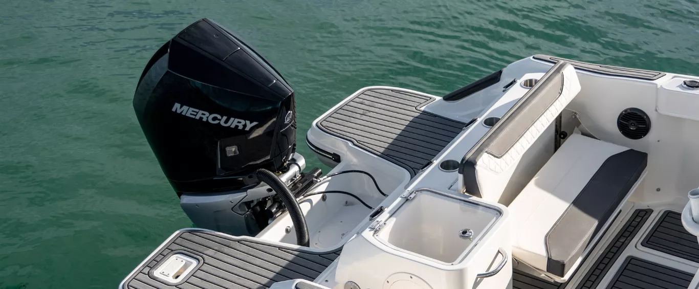 Mercury Outboard Engine on Deck Boat