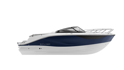 White bottom w/ navy blue hull