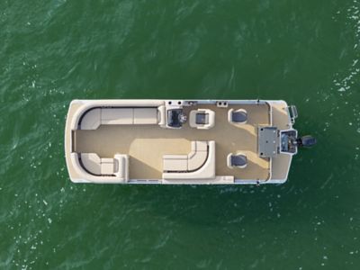 Overhead image of the FCL floor plan on a Harris pontoon boat.