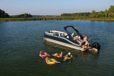 Infinite Summer Sales Event - Family and friends aboard a Harris Pontoon