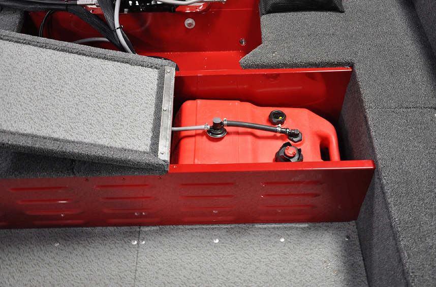 1650 Angler Aft Fuel Tank Storage with Removable 6.5 Gallon Tank