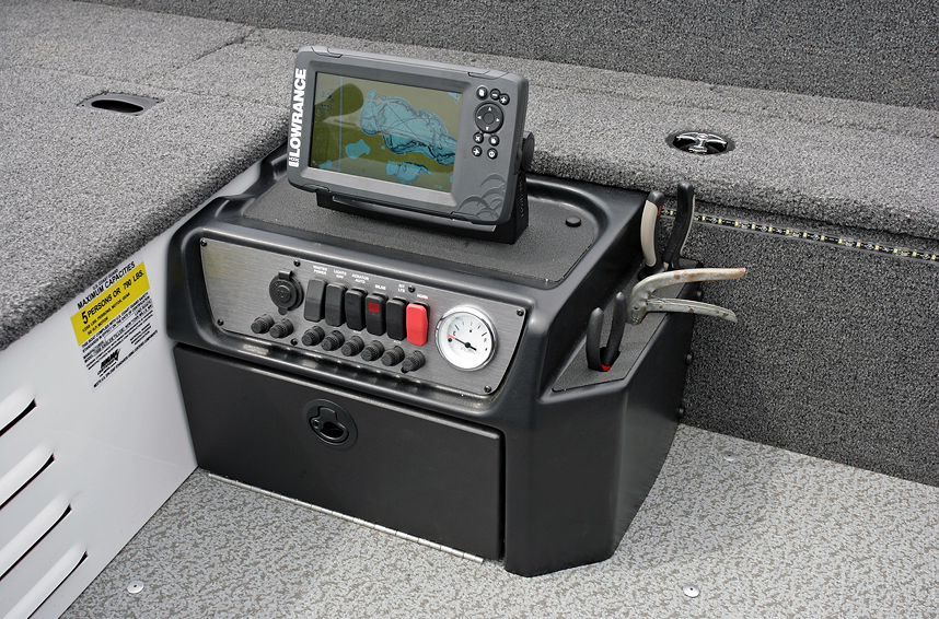1650 Angler Tiller Command Console with Integrated Tool Holder