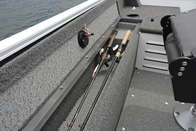 1650 Angler Tiller Starboard Side Rod Storage Open