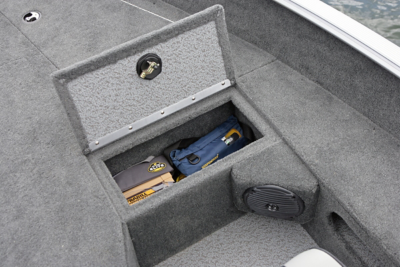 1875 Pro Guide Bow Deck Starboard Storage Compartment Open
