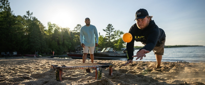 playing on beach