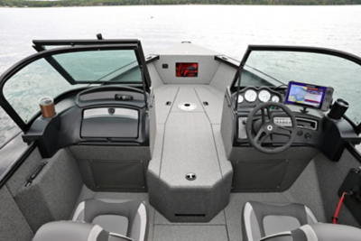 Fisherman Consoles with Walk-Way Hatch Open (Shown with Full Vinyl Option)