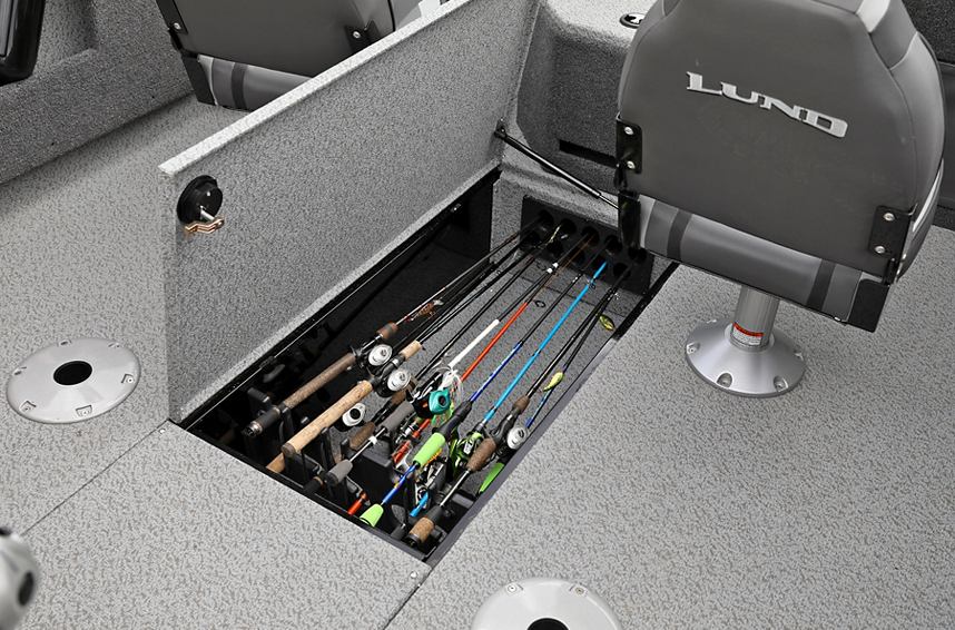 Fisherman In-Floor Rod Storage with Optional Rod Holders and Tubes