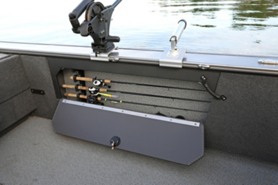 Fisherman Port Rod Storage Compartment Open (Shown with Optional Lockable Doors)