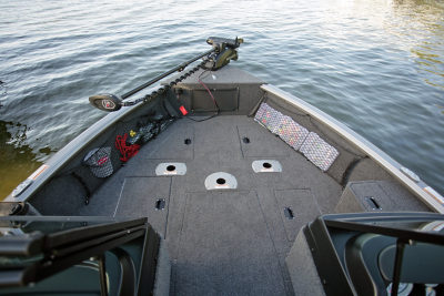 Impact XS Bow Deck Storage Compartments Closed (Shown with Optional Multi-Base)