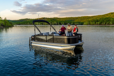 Family on Lowe Ultra 160 Pontoon Boat