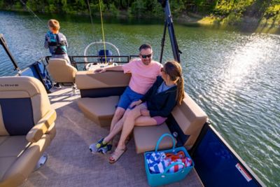 LF 232 Pontoon Helm Seating In Use 