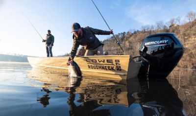 Two Fishermen on Lowe Roughneck 2070 Fishing Boat