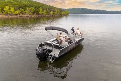 Relaxing and fishing off the Lowe SD224 Pontoon