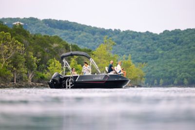 Fishing off the Lowe SD224 Pontoon