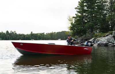 running image of lund 1600 heritage fury tiller boat