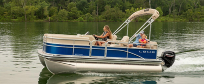 Family on Lowe Ultra 160 Pontoon Boat