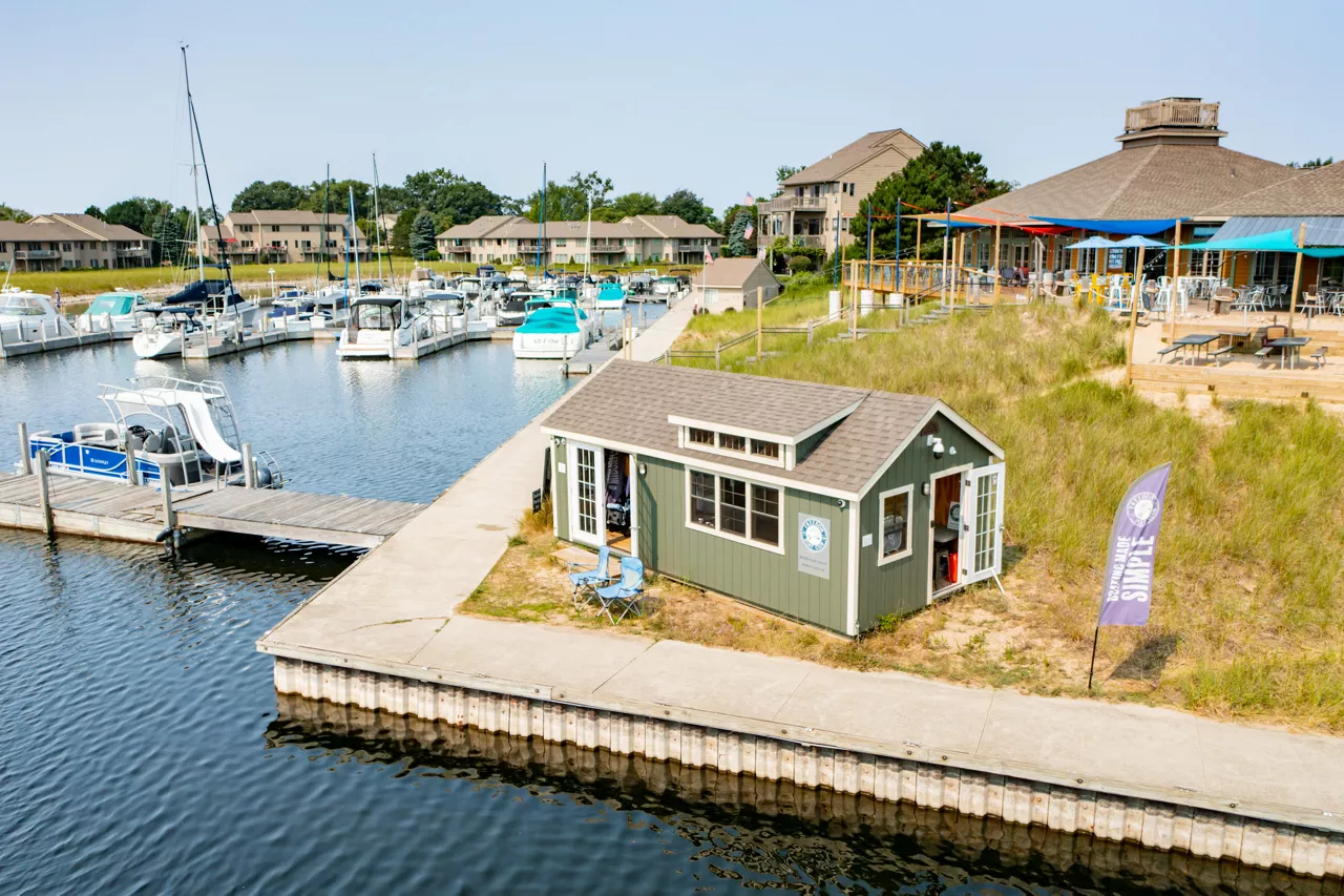 view of the muskegon marina for freedom boat club